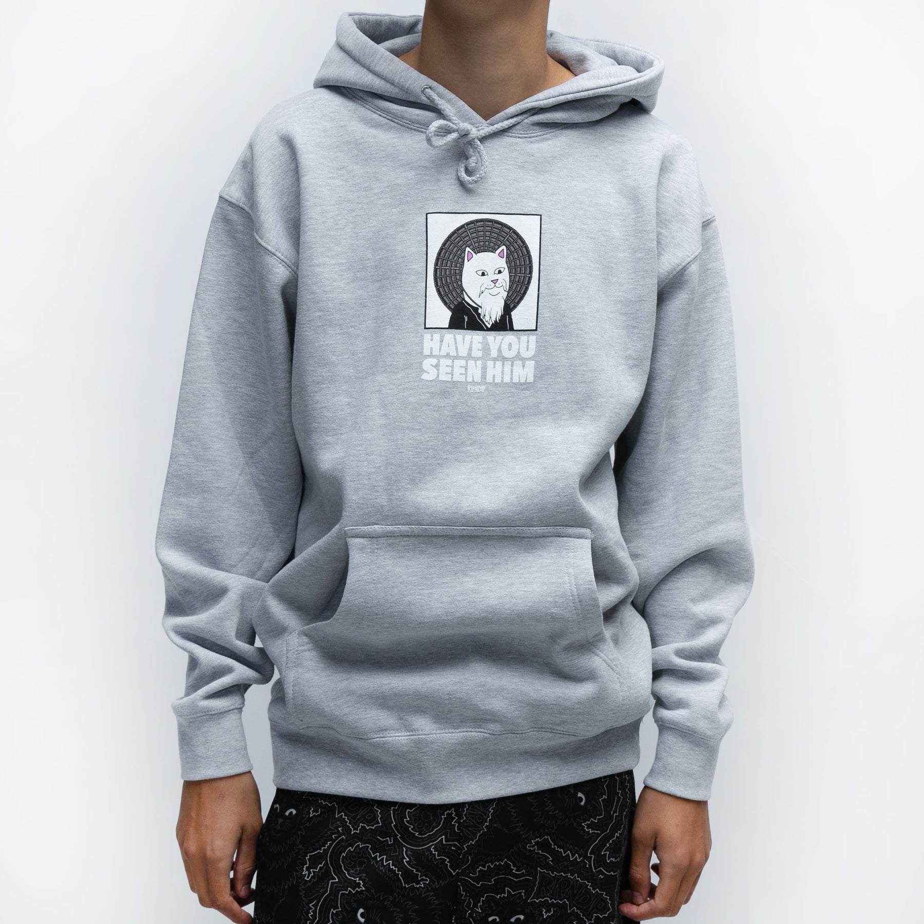 RIPNDIP HOODIE HAVE YOU SEEN HIM? (ASH HEATHER)